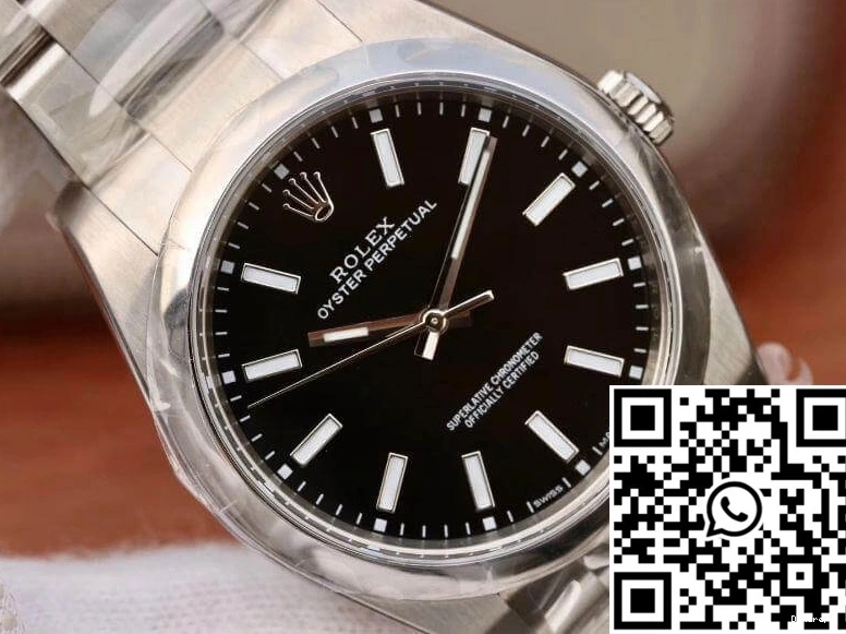 Perpetual AR 114300 39mm Factory Oyster Black Rolex Dial 0125